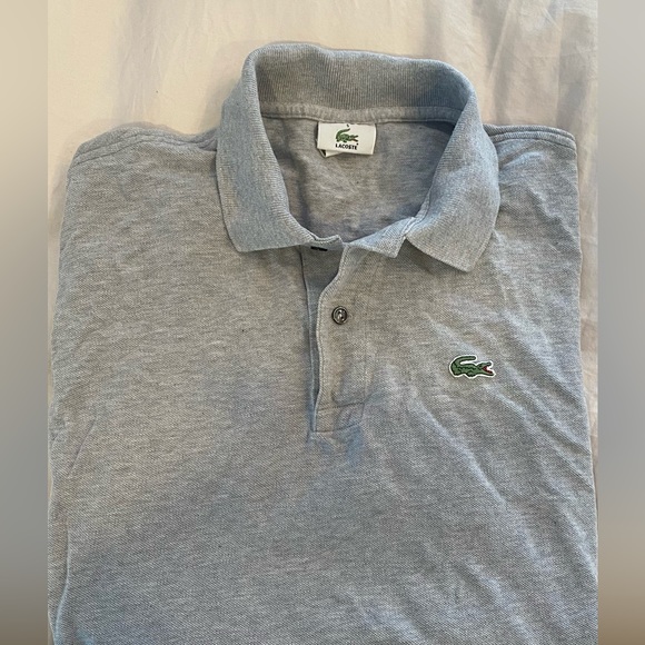 Lacoste - Classic Short Sleeve Signature Gray Polo Shirt - Picture 2 of 4